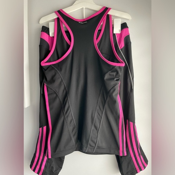Adidas Women’s Matching Athletic Set in Black & Hot Pink - Picture 2 of 13